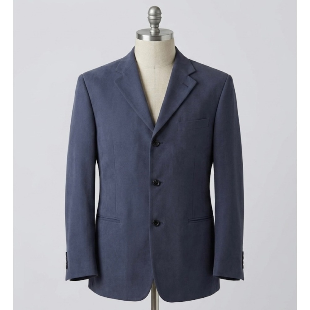 Haggar Black‎ Label Mens 3 Button Blazer Sport Coat Slate Blue Jacket